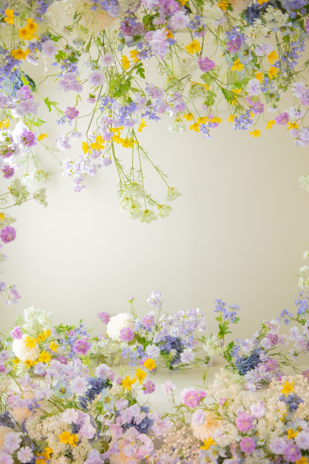春の花の壁